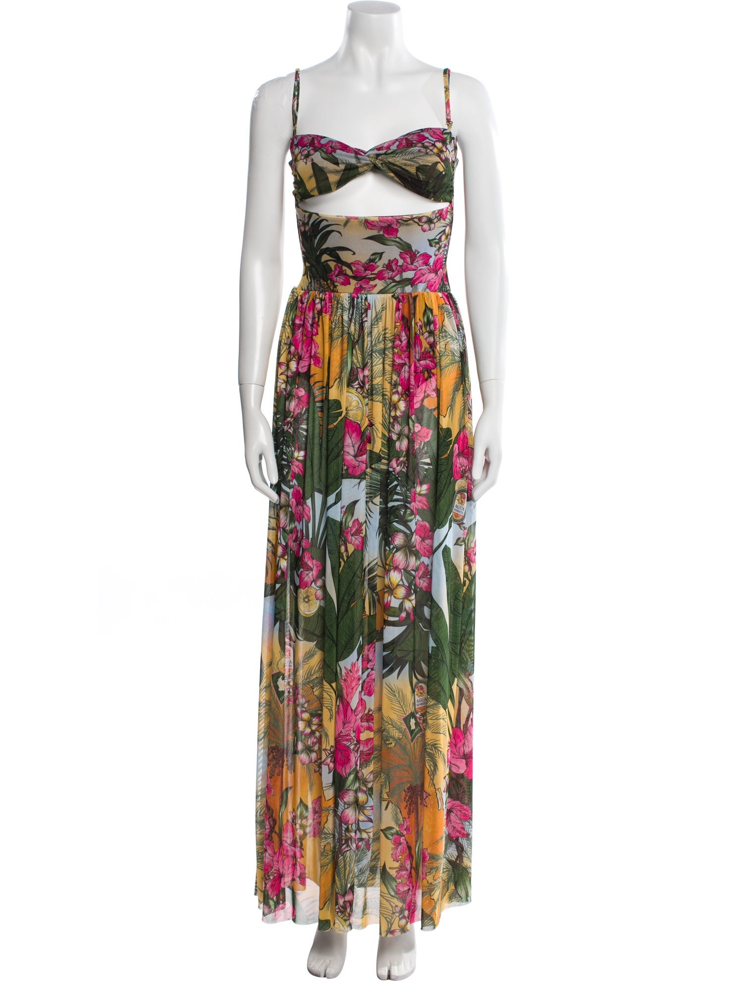 Agua Bendita Floral Print Long Dress