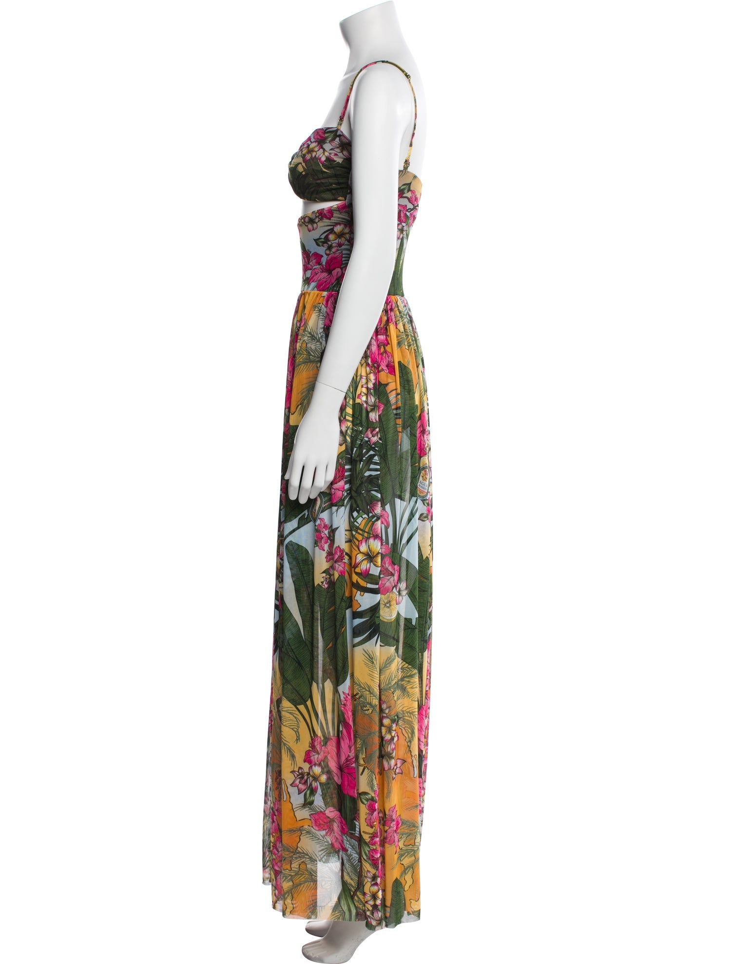 Agua Bendita Floral Print Long Dress