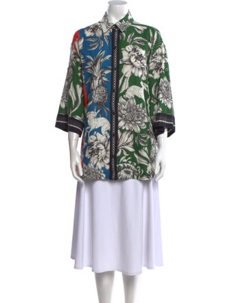 Agua Bendita Printed Mock Neck Tunic