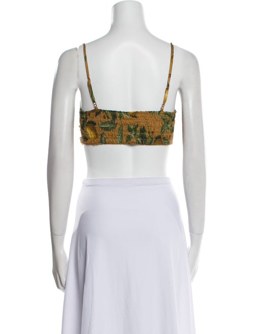 Agua Bendita Printed Square Neckline Crop Top