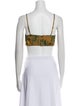 Agua Bendita Printed Square Neckline Crop Top