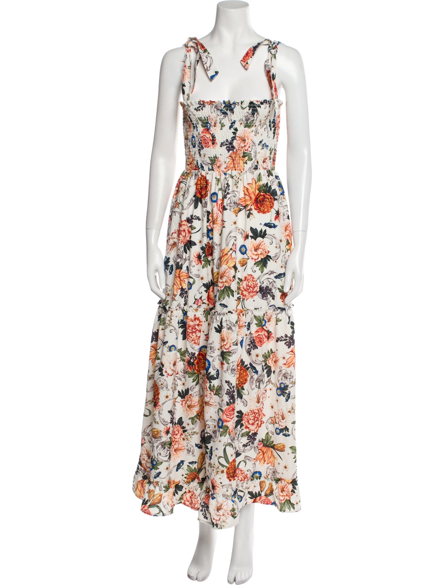 Agua Bendita Floral Print Long Dress