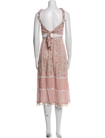 Agua Bendita Floral Print Midi Length Dress