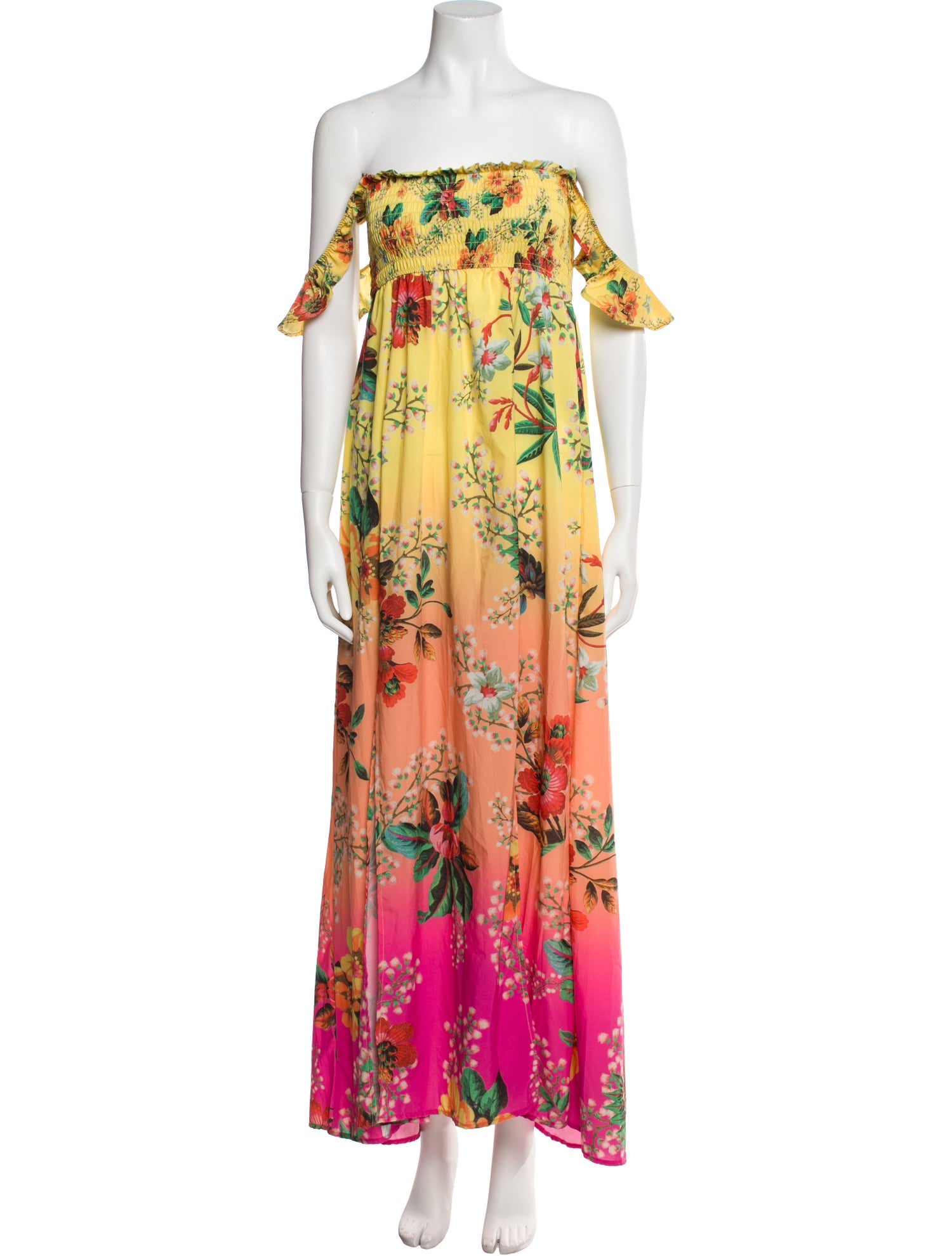 Agua Bendita Floral Print Long Dress