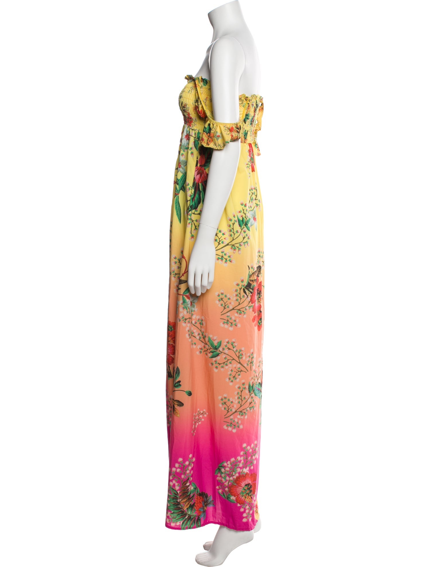 Agua Bendita Floral Print Long Dress