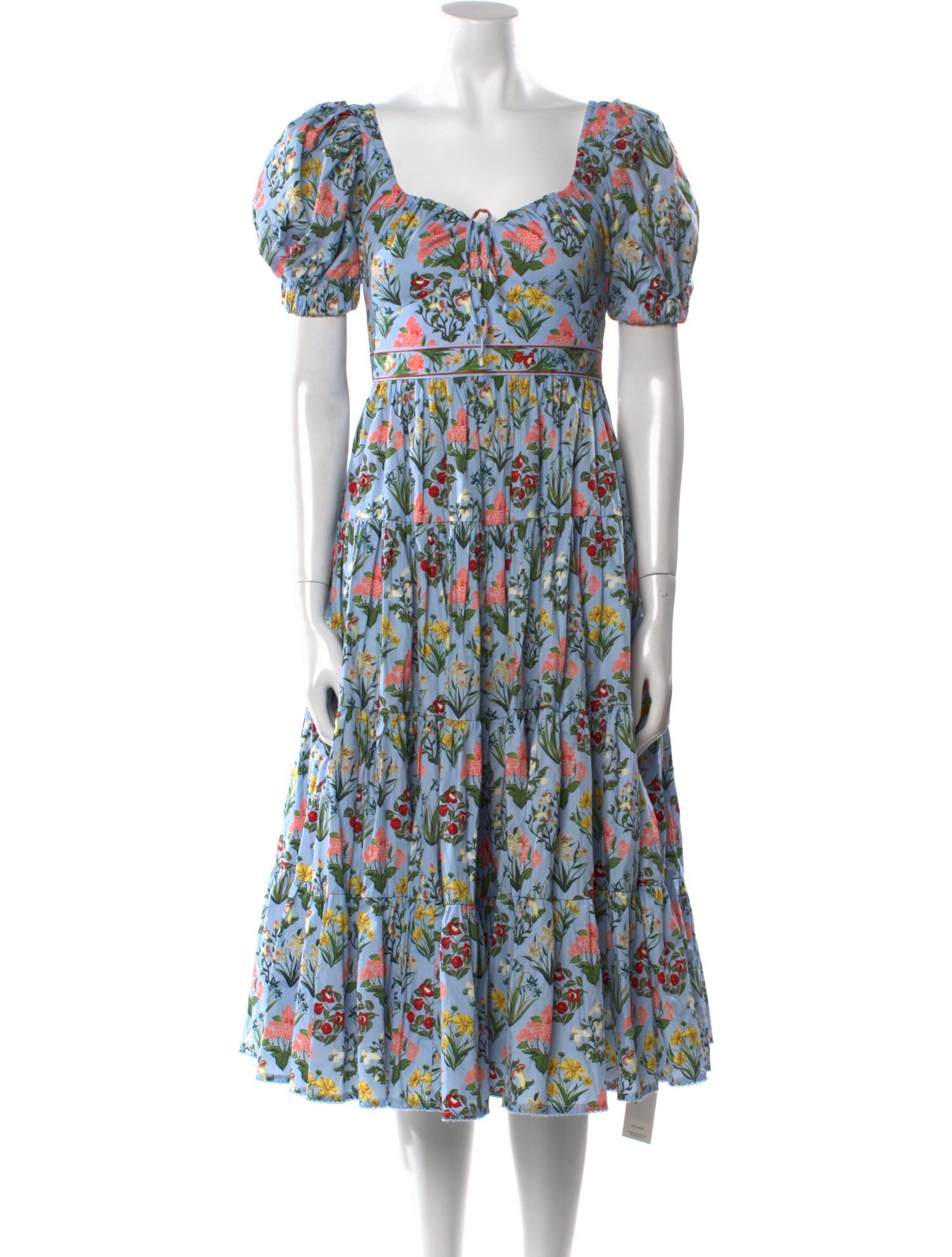 Agua Bendita Floral Print Midi Length Dress