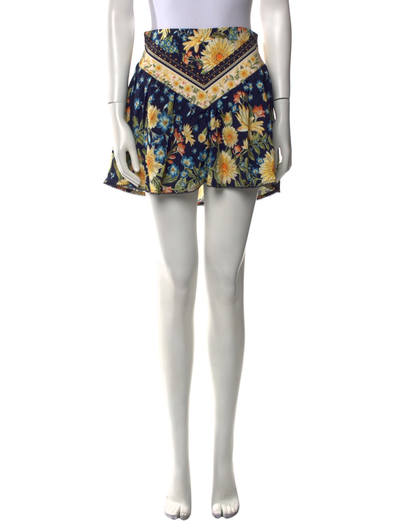 Agua Bendita Floral Print Mini Skirt