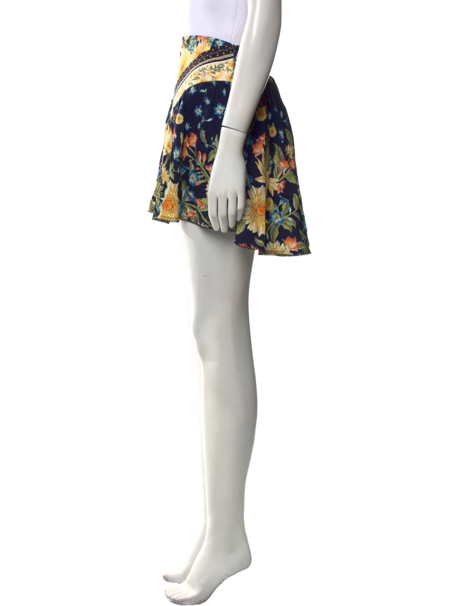 Agua Bendita Floral Print Mini Skirt