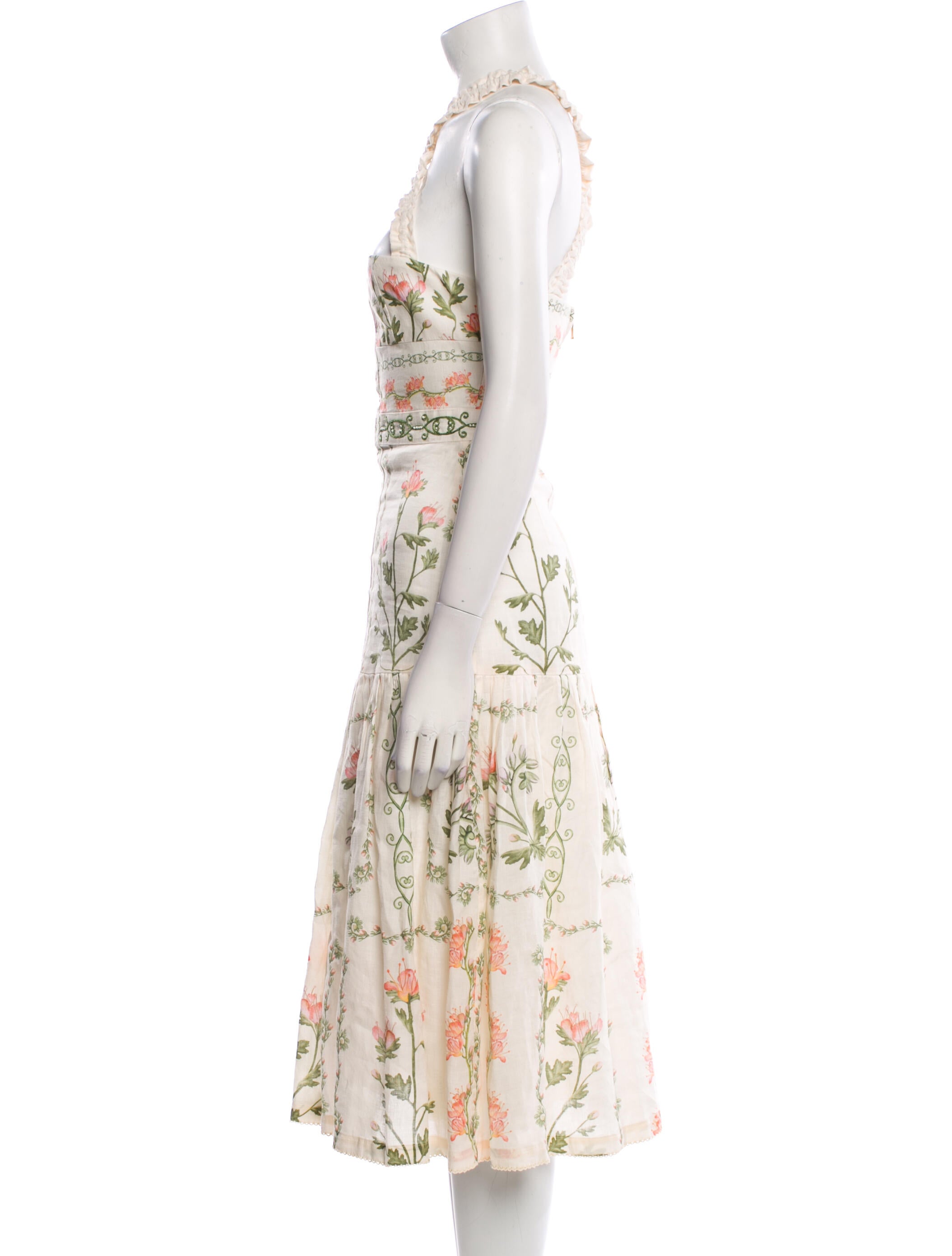 Agua Bendita Linen Midi Length Dress