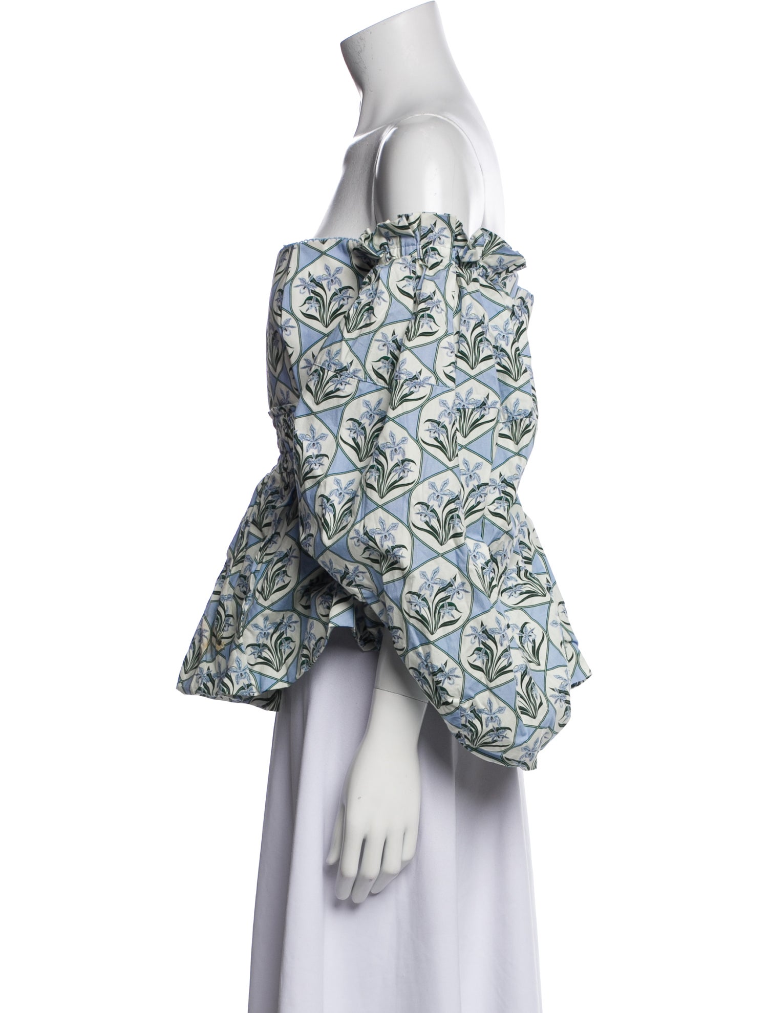 Agua Bendita Printed Off-The-Shoulder Blouse