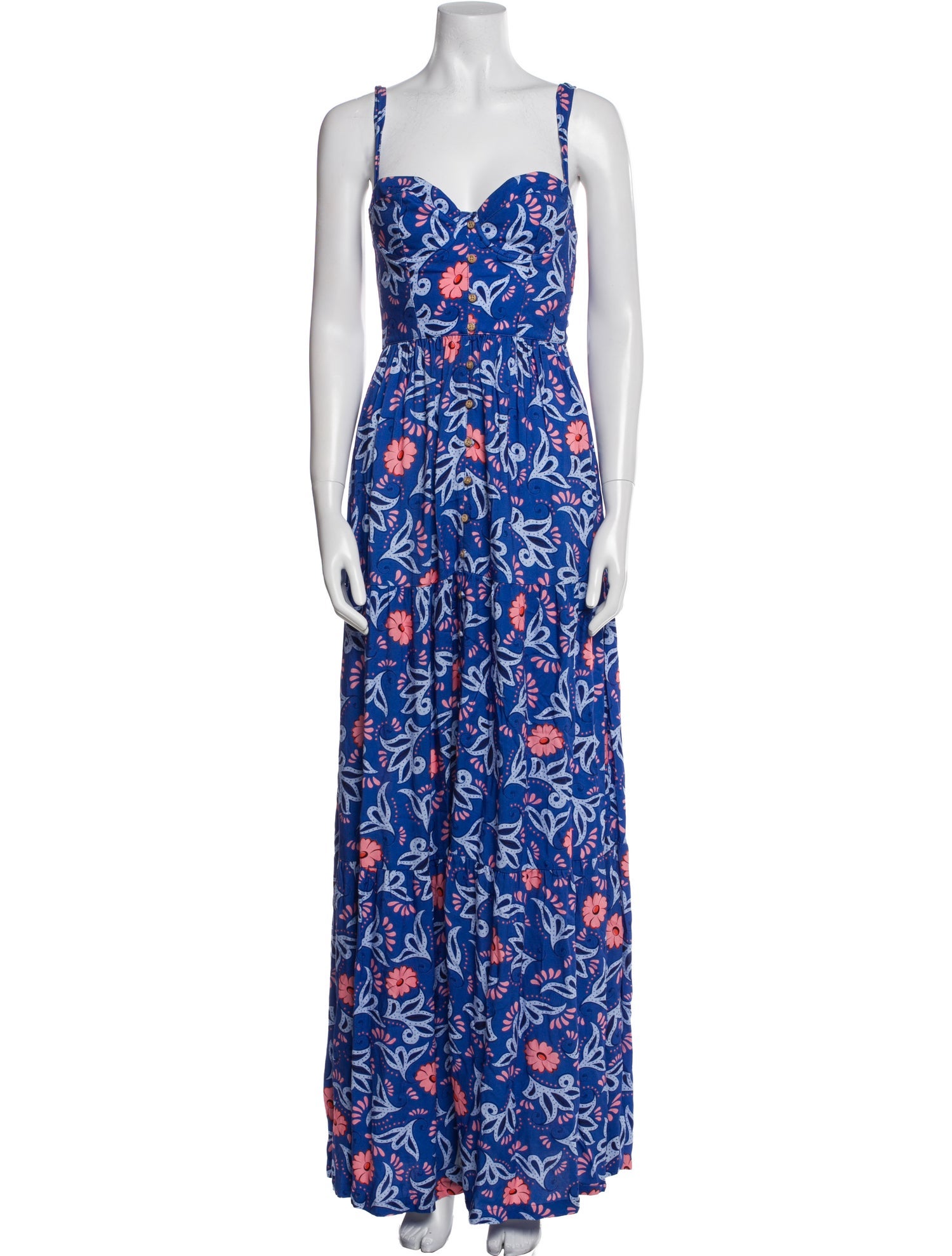 Agua Bendita Floral Print Long Dress
