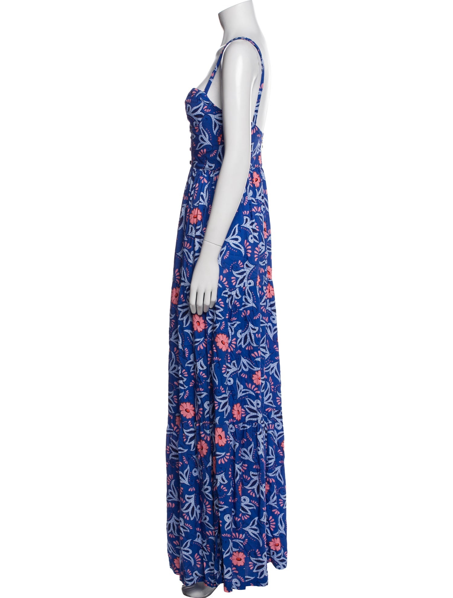 Agua Bendita Floral Print Long Dress