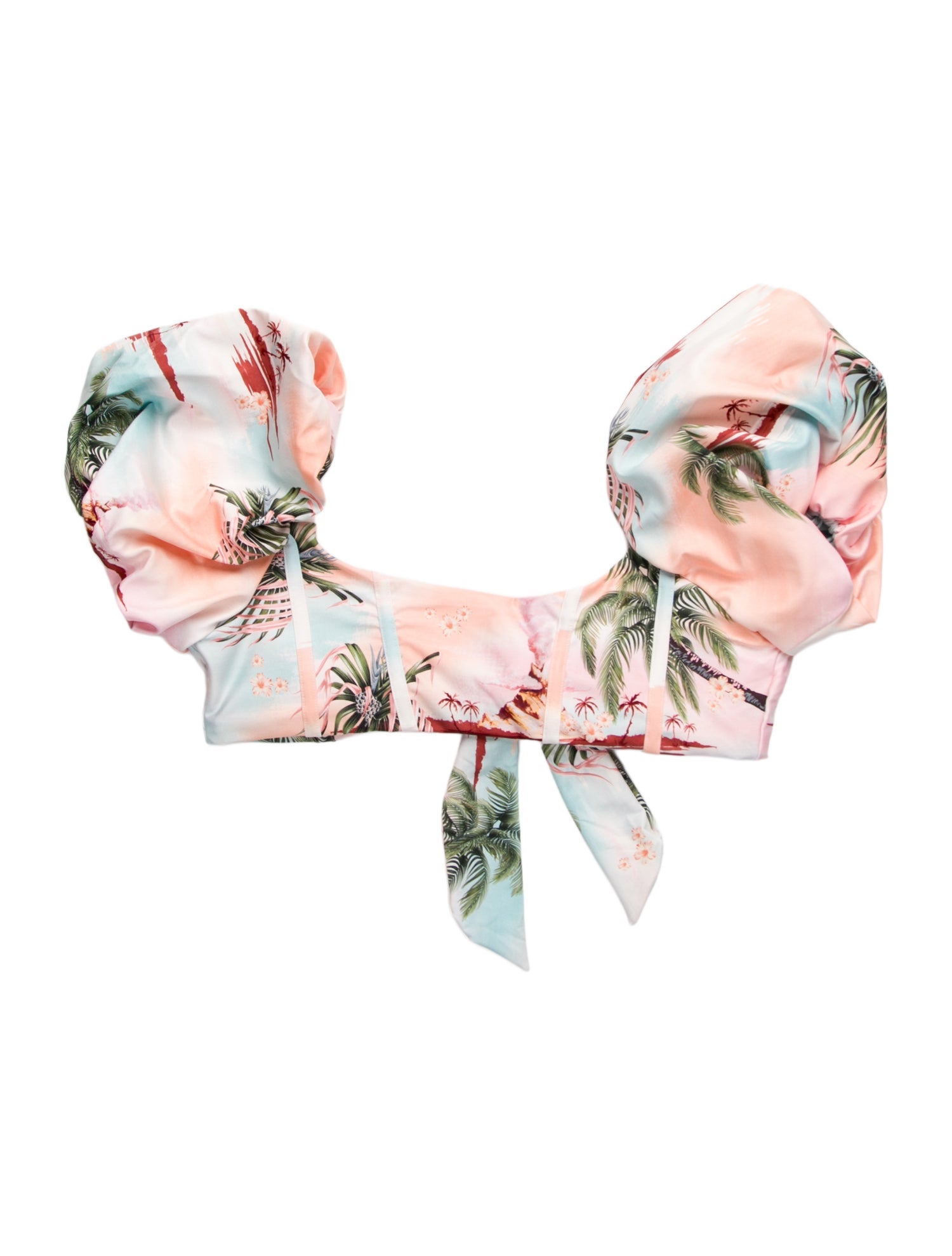 Agua Bendita Floral Print Strapless Crop Top w/ Tags