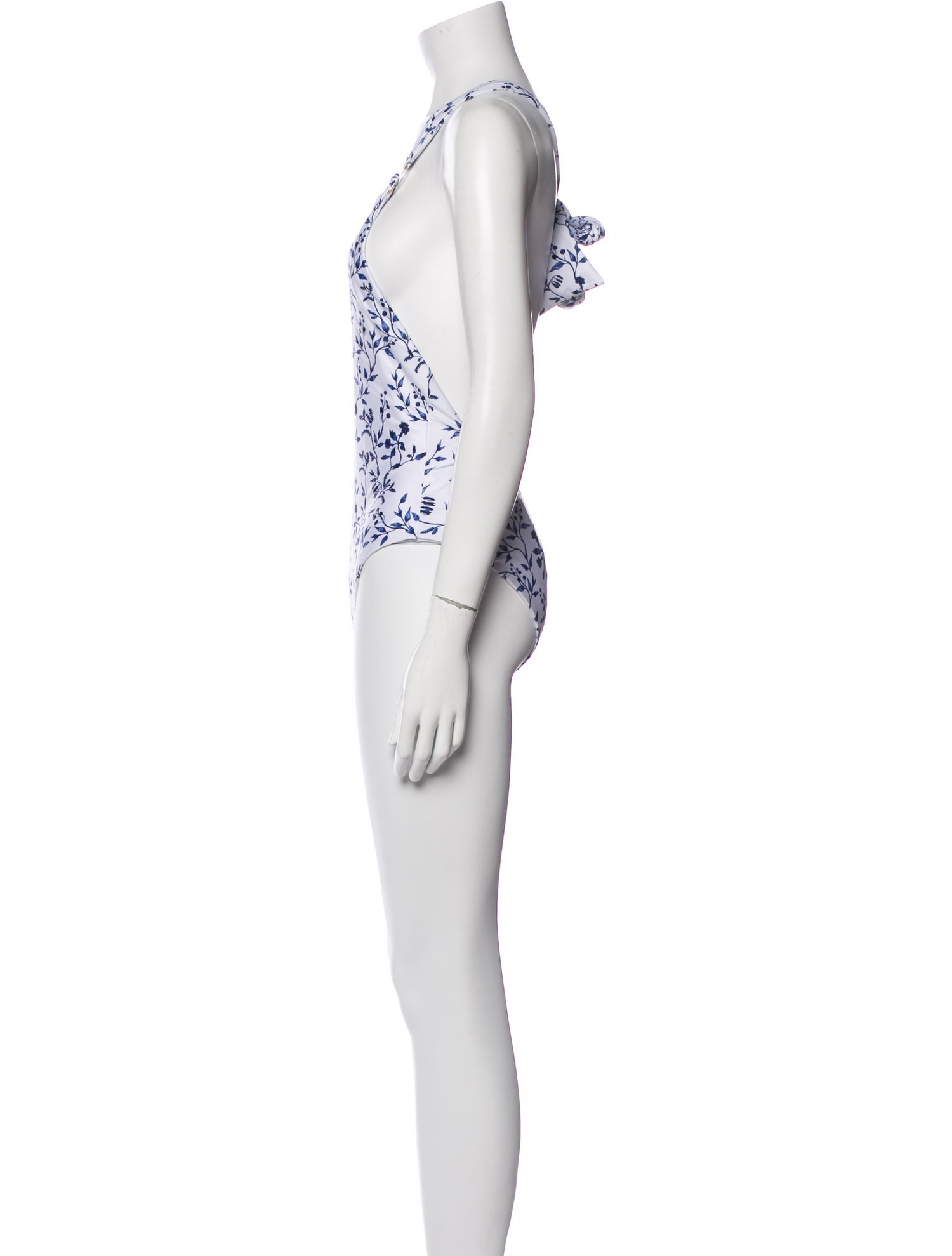 Agua Bendita Floral Print Bow Accents One-Piece w/ Tags