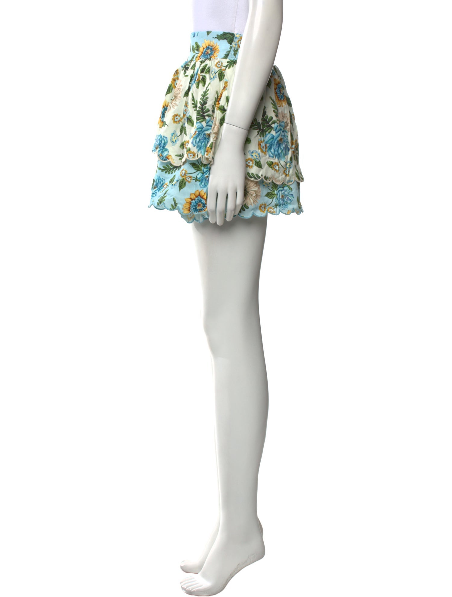 Agua Bendita Floral Print Mini Skirt