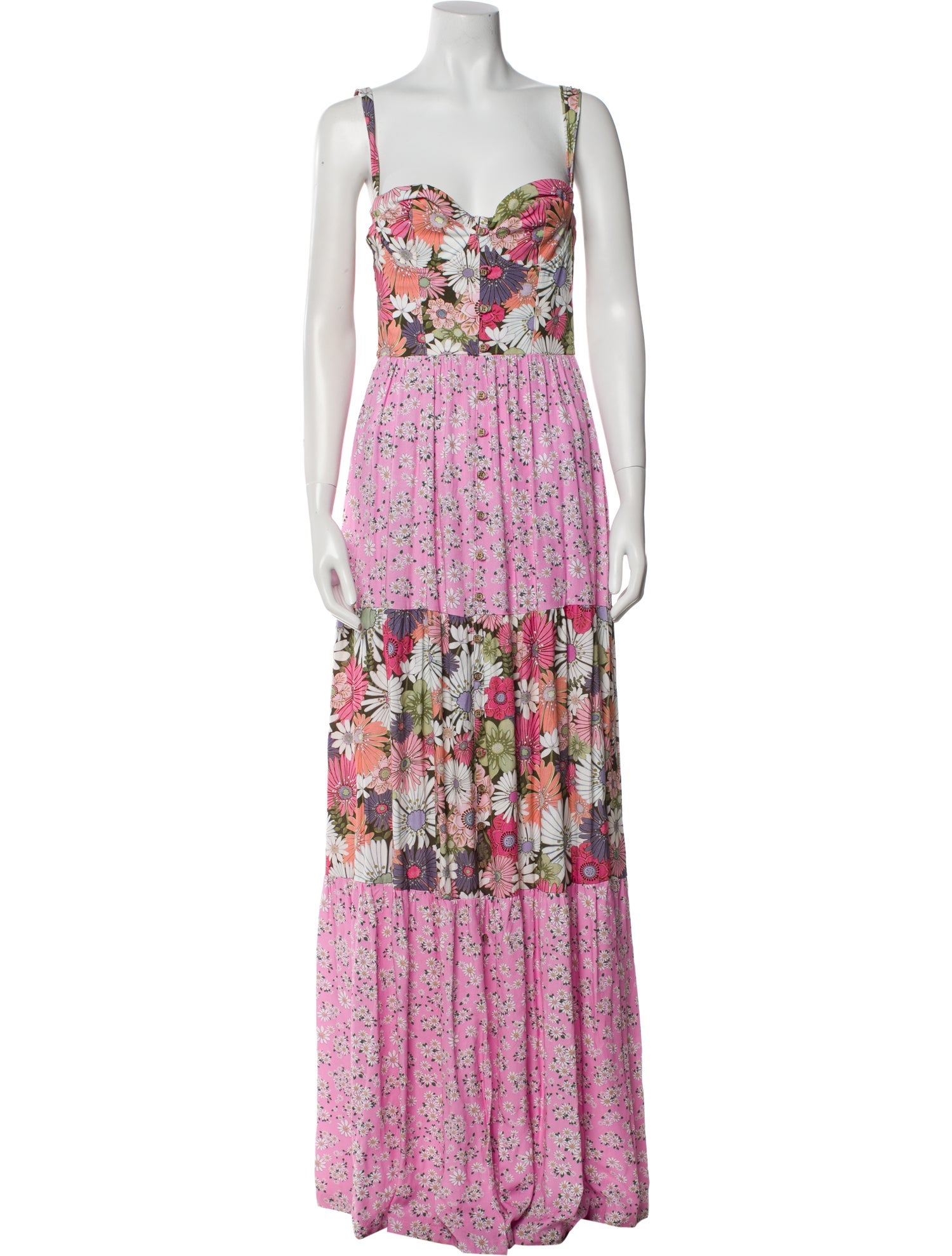Agua Bendita Floral Print Long Dress