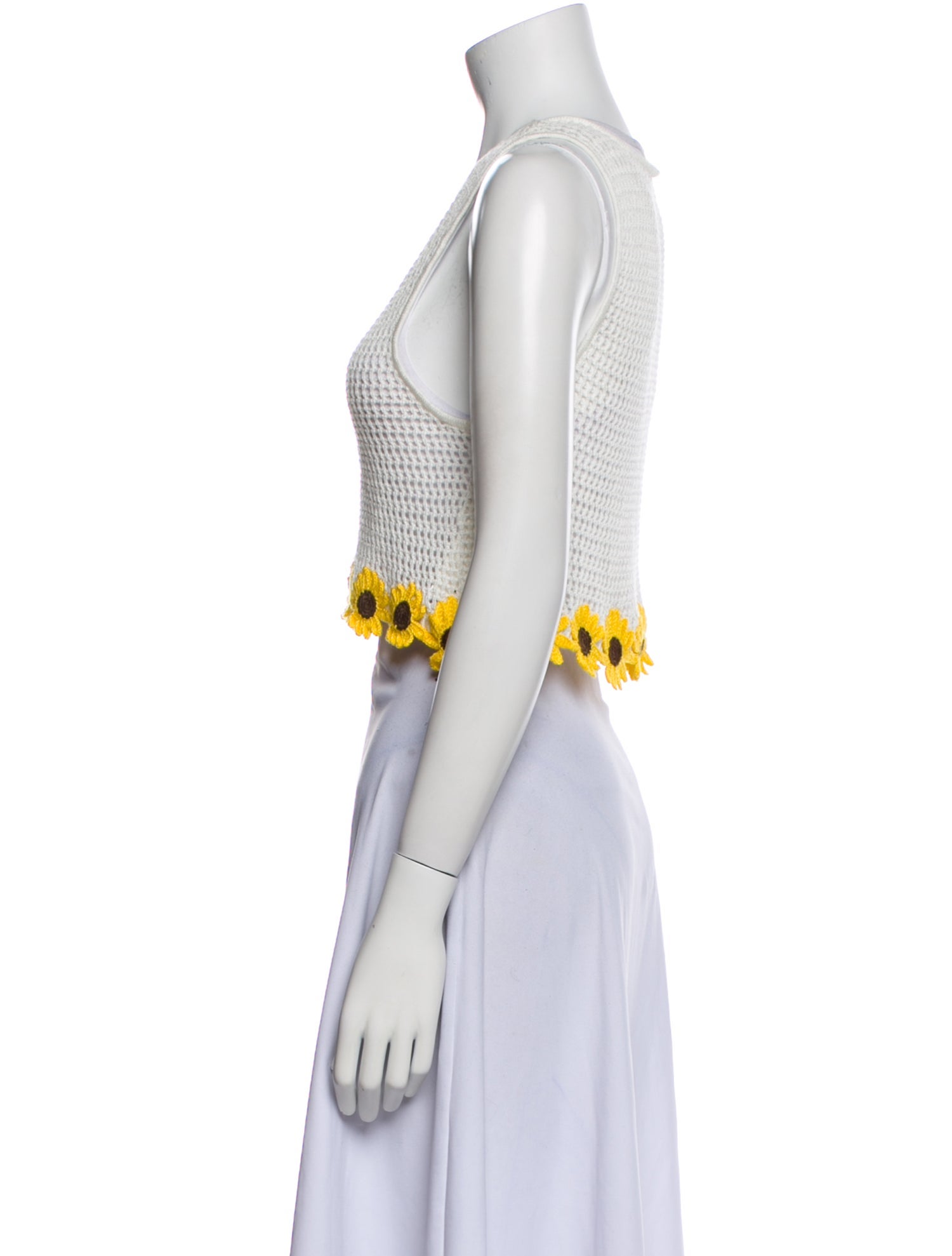 Agua Bendita Printed Scoop Neck Crop Top