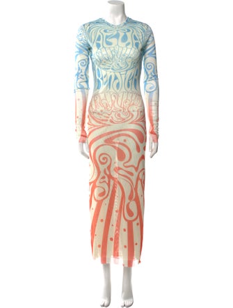 Agua Bendita Printed Long Dress