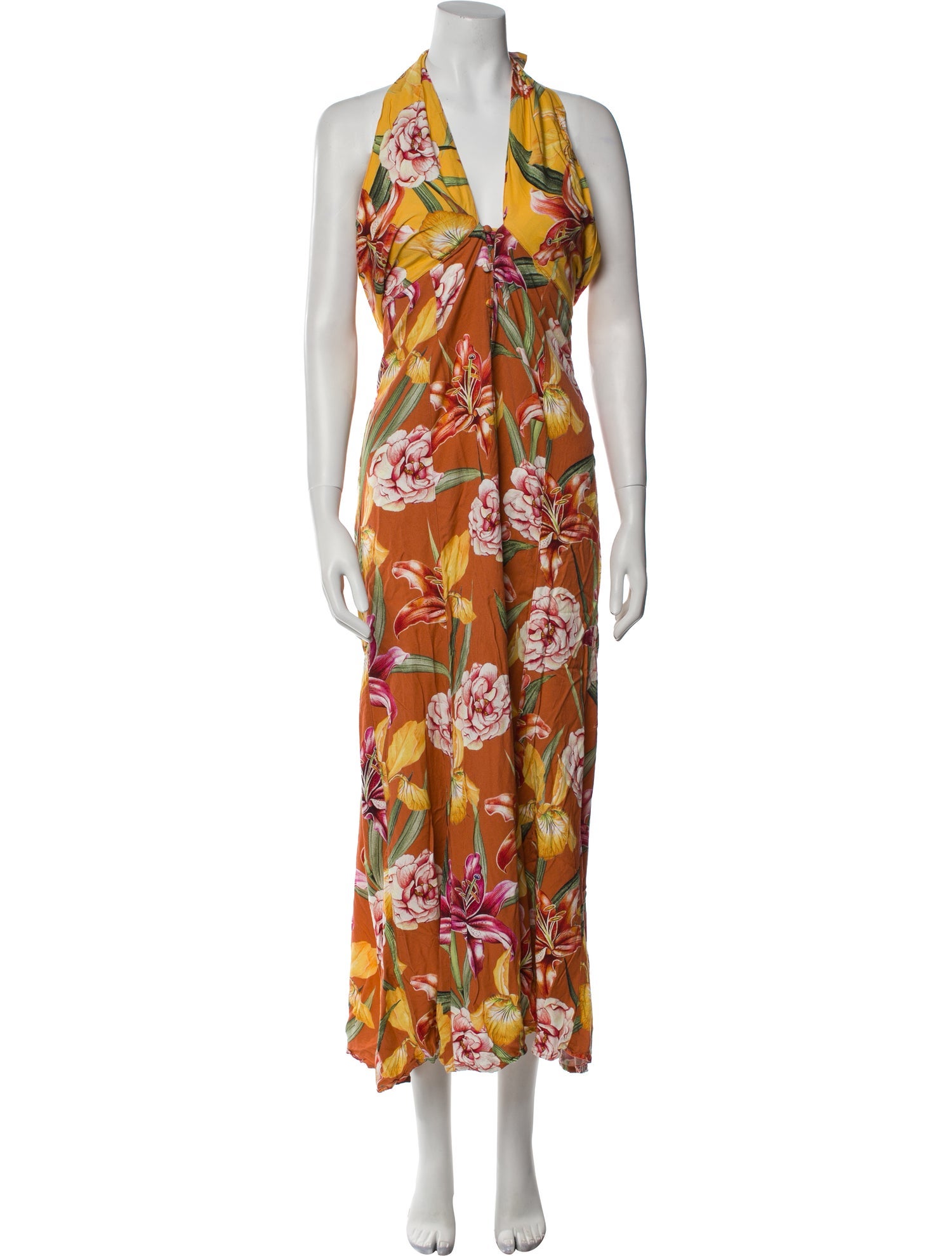 Agua Bendita Floral Print Midi Length Dress