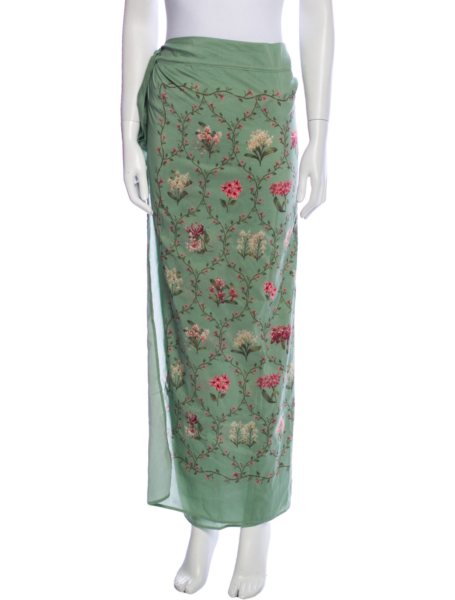 Agua Bendita Silk Long Skirt