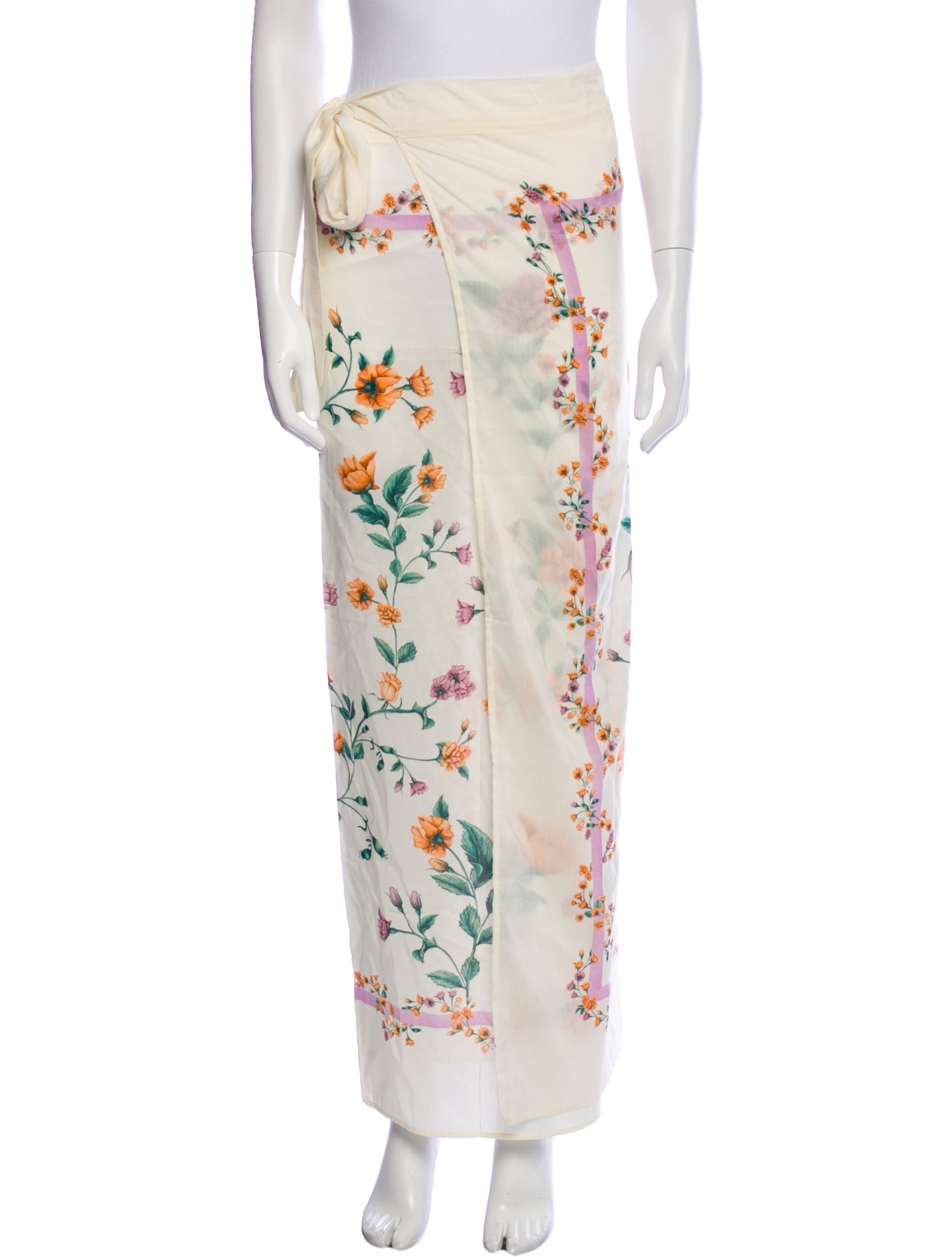 Agua Bendita Floral Print Long Skirt