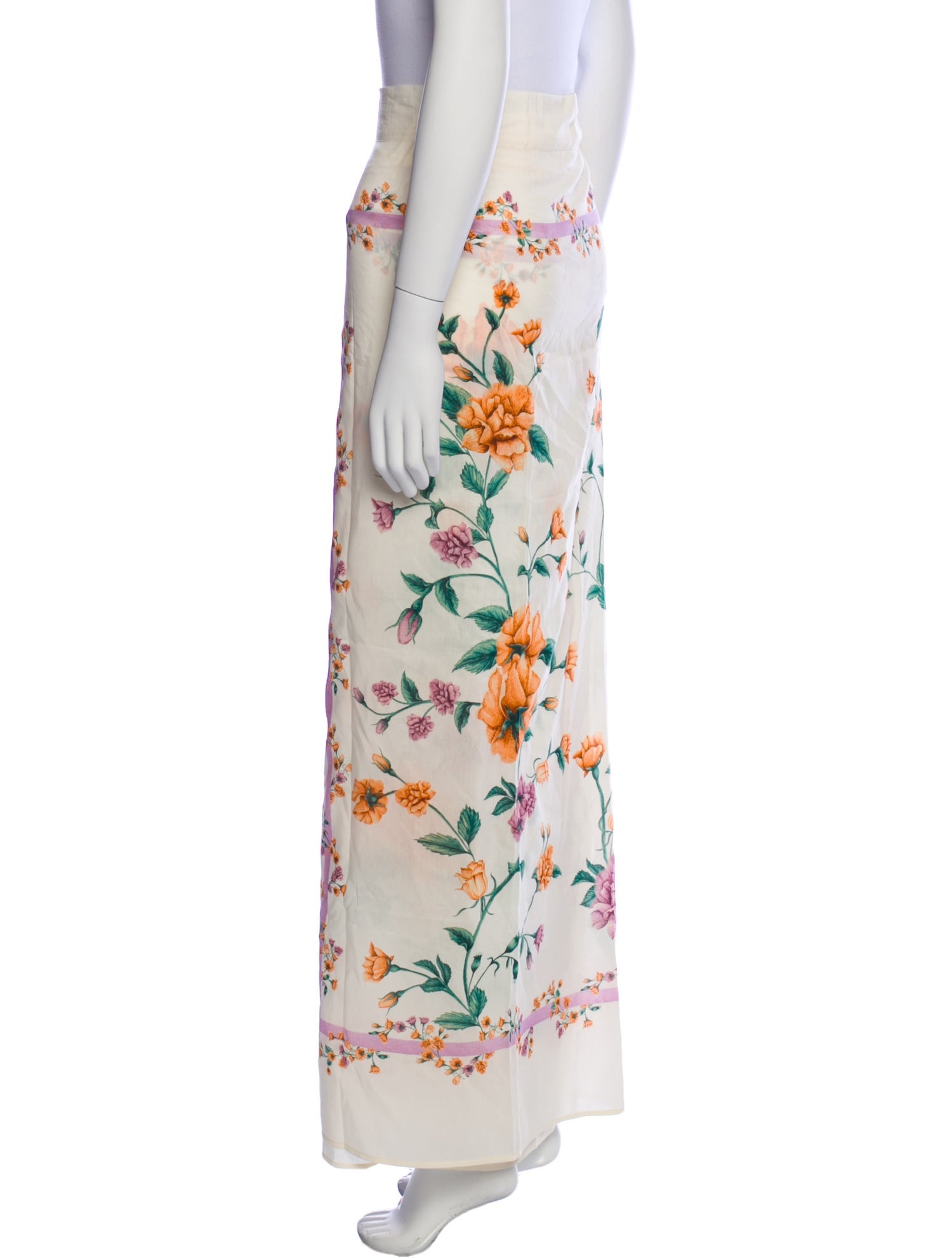 Agua Bendita Floral Print Long Skirt