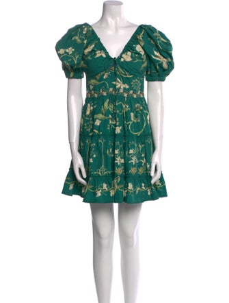 Agua Bendita Floral Print Mini Dress