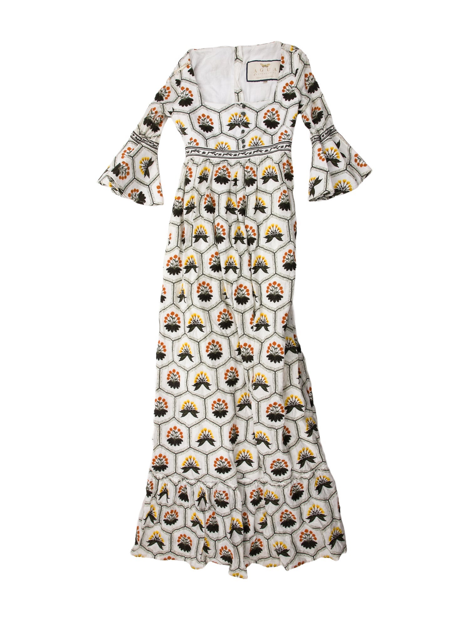 Agua Bendita Linen Long Dress