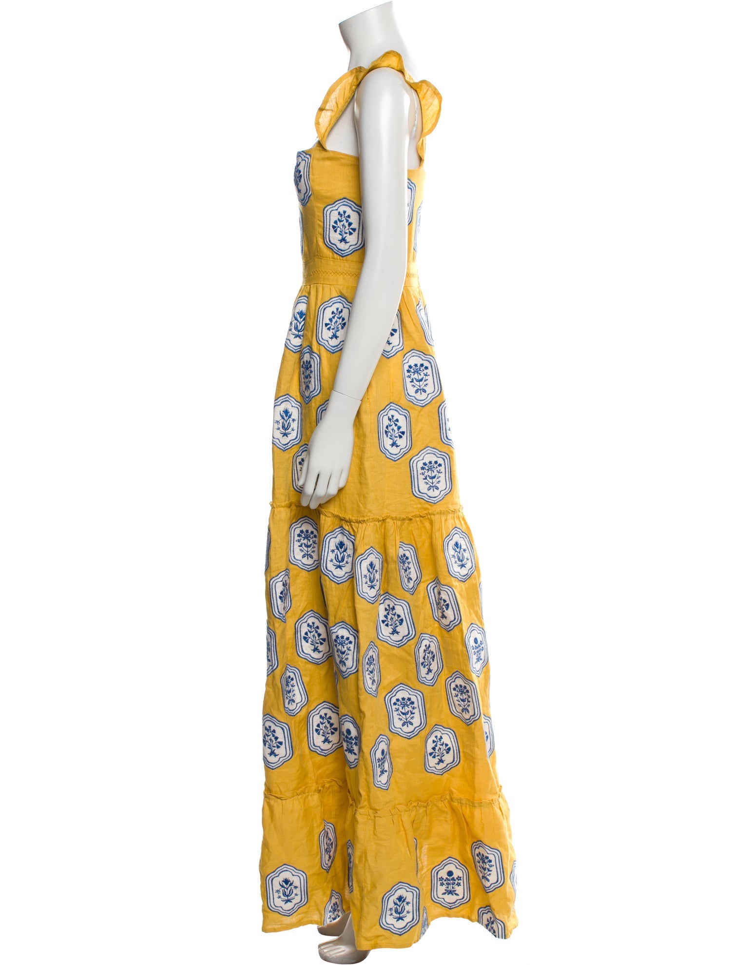 Agua Bendita Linen Long Dress