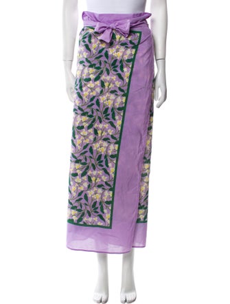 Agua Bendita Floral Print Long Skirt