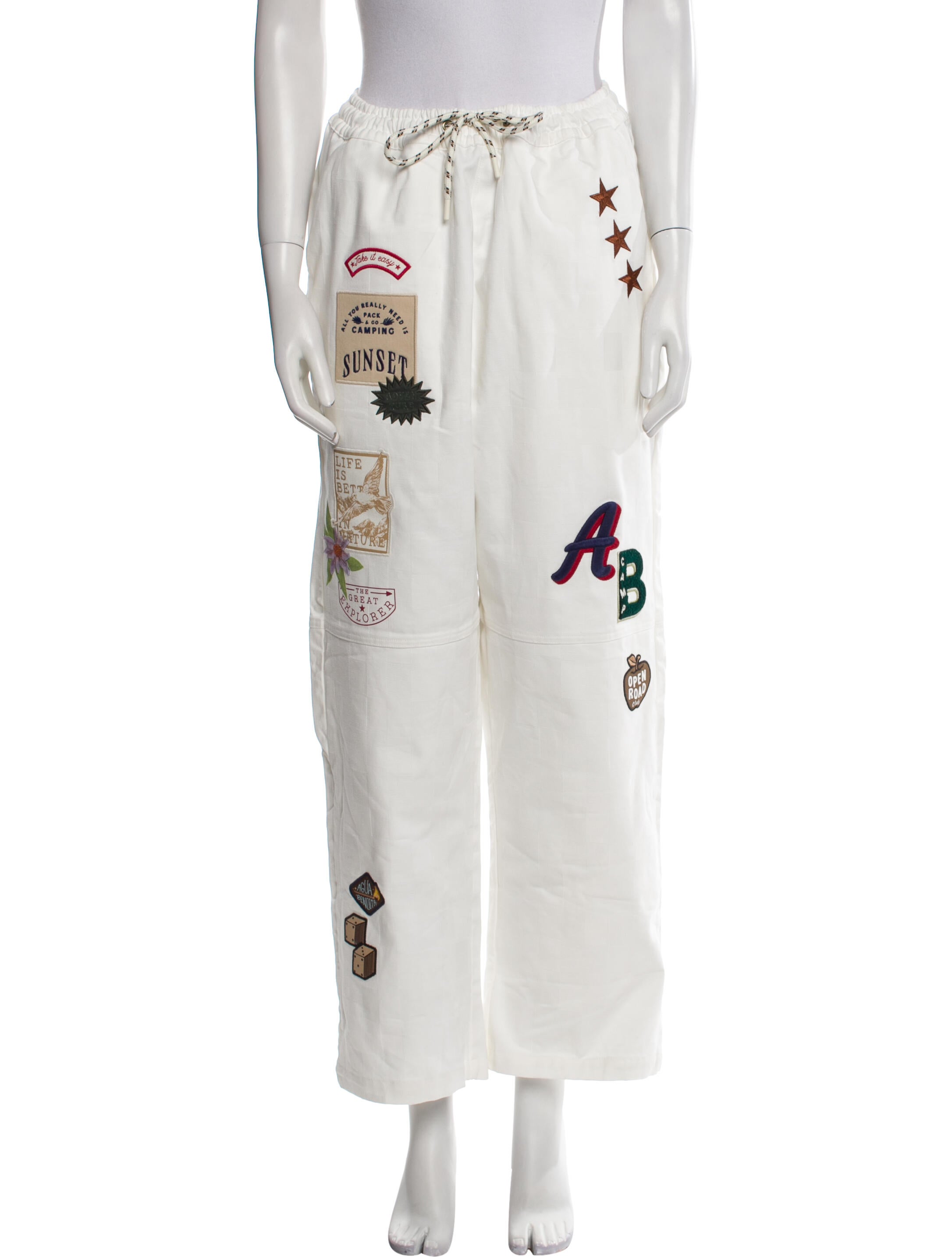 Agua Bendita Graphic Print Wide Leg Pants