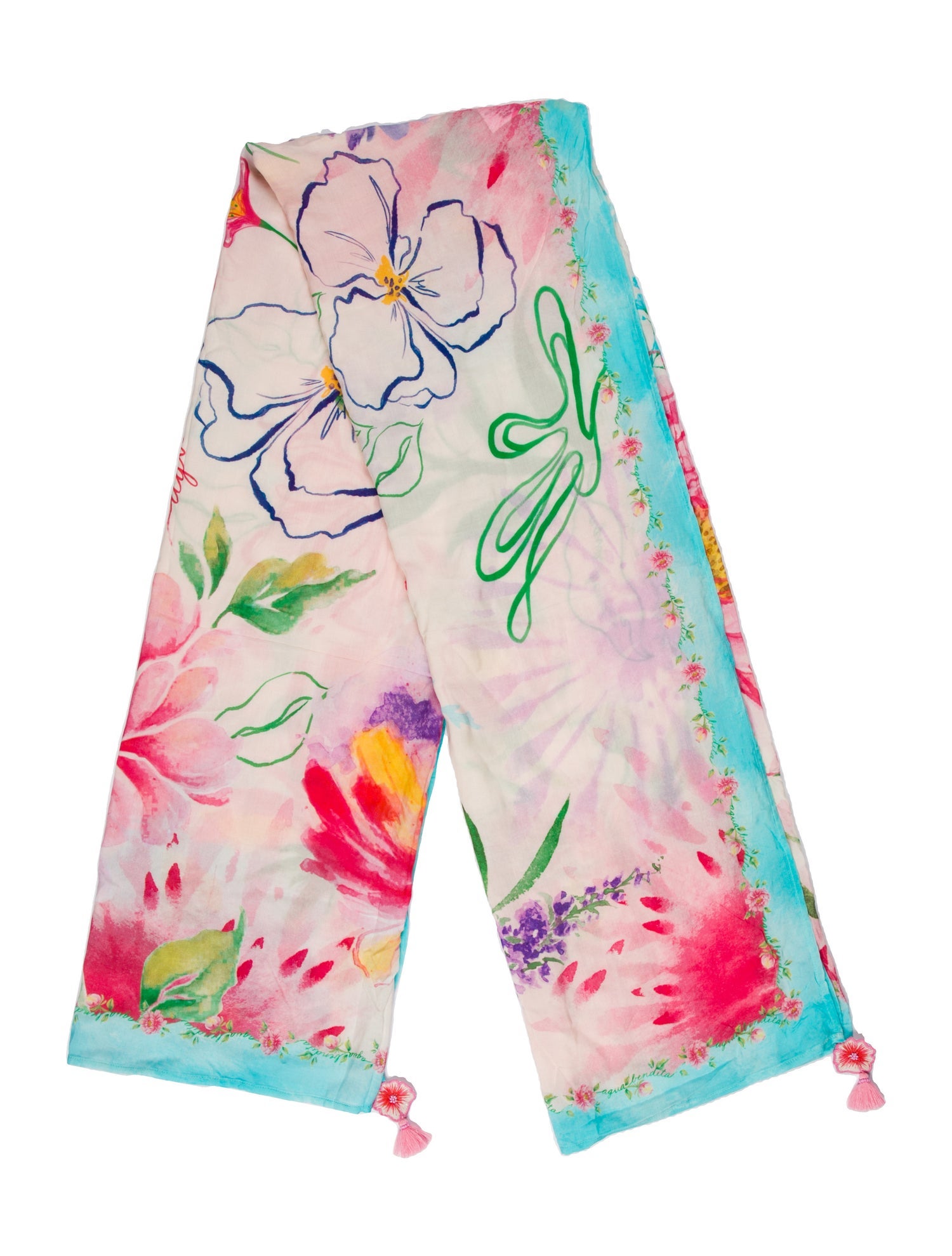 Agua Bendita Festival Quadri Printed Scarf