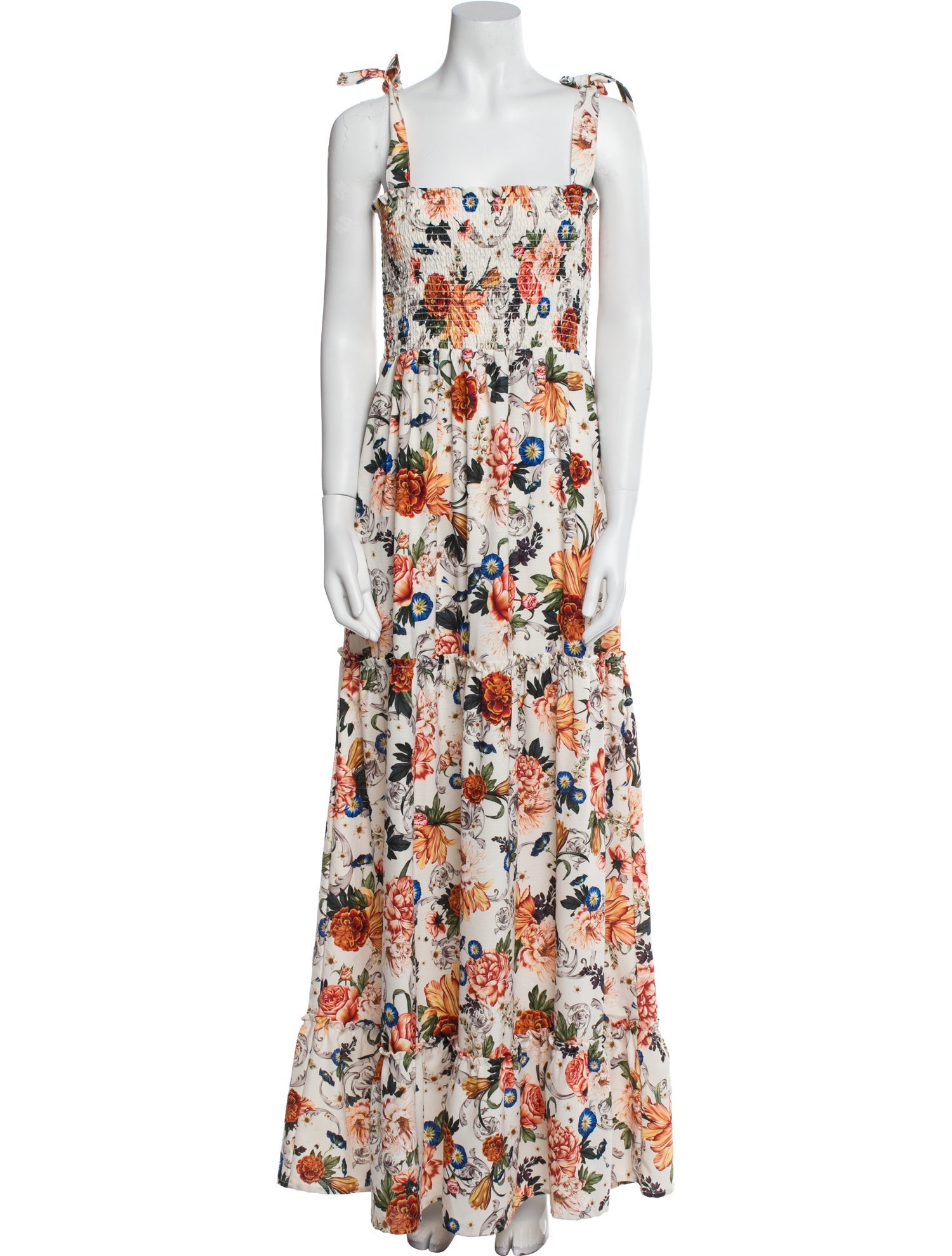 Agua Bendita Floral Print Long Dress