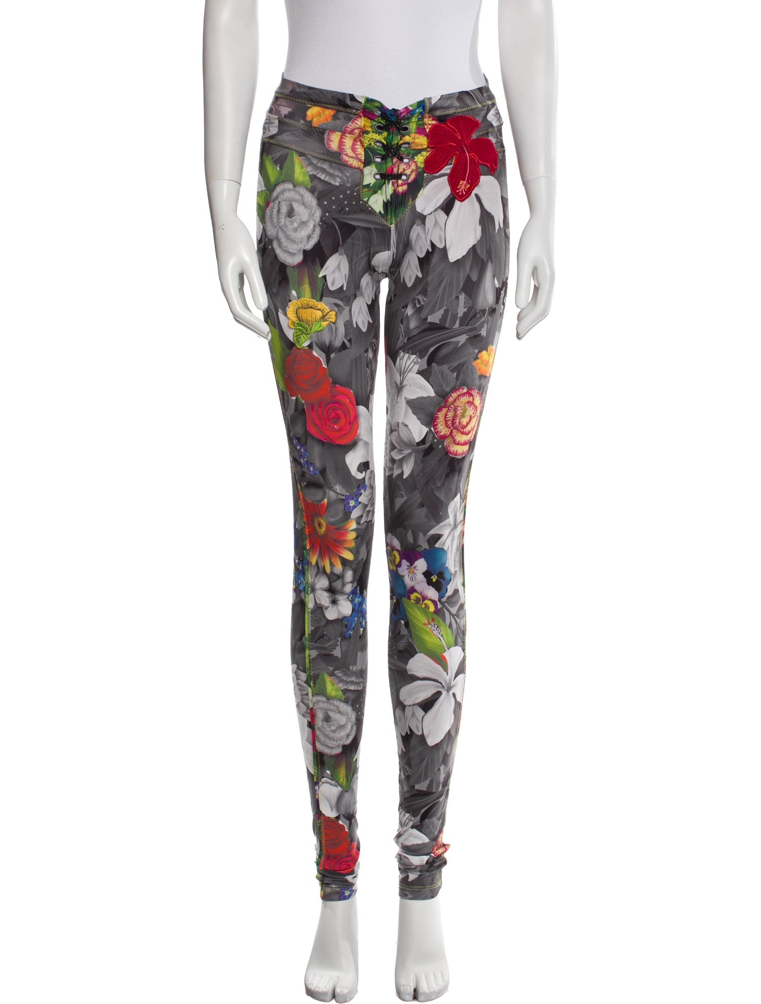 Agua Bendita Floral Print Skinny Leg Pants