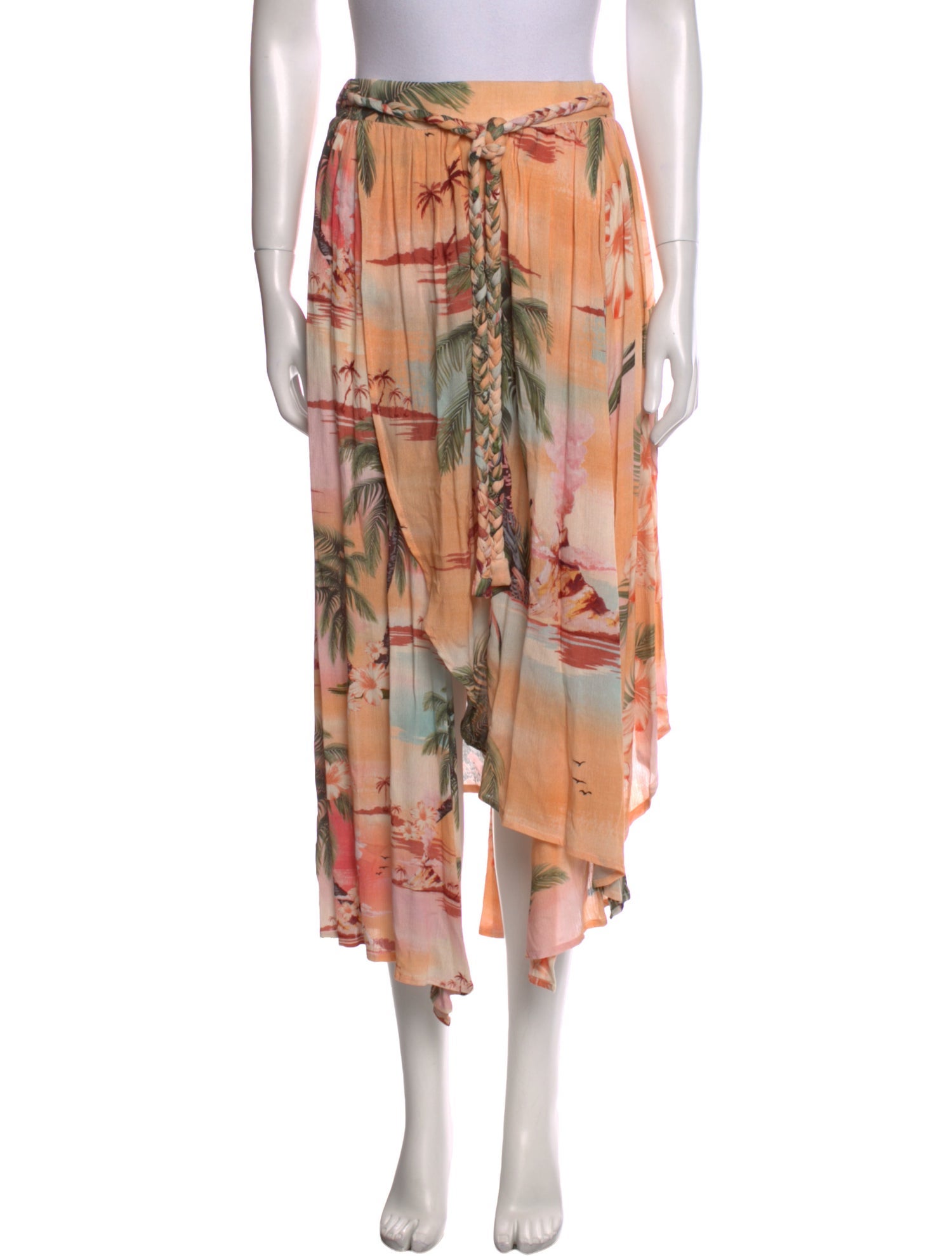 Agua Bendita Printed Midi Length Skirt