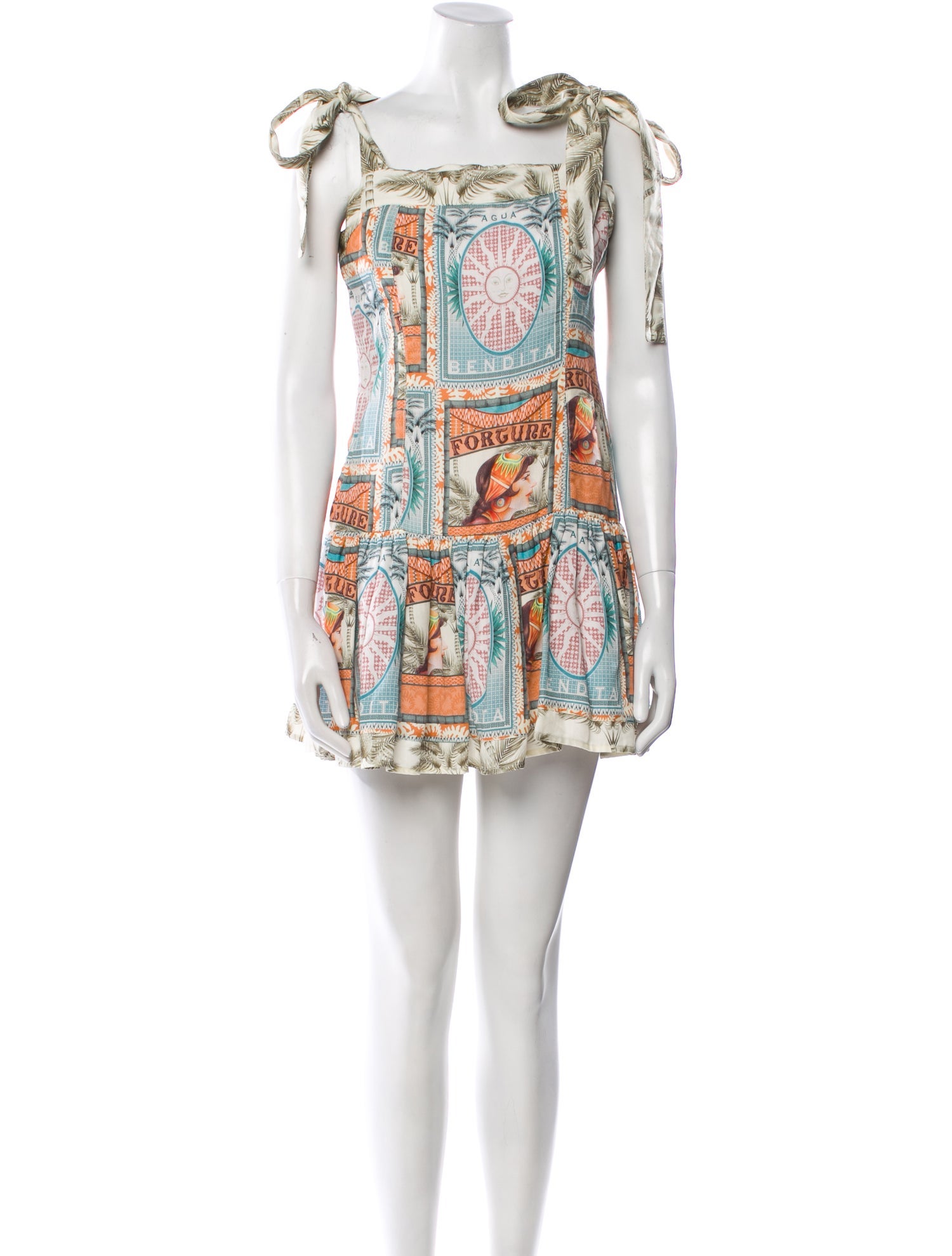 Agua Bendita Printed Mini Dress