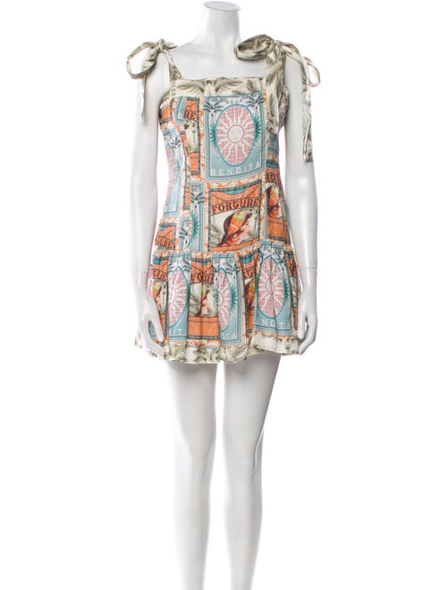 Agua Bendita Printed Mini Dress