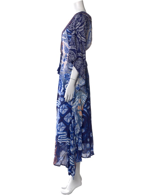 Agua Bendita Printed Midi Length Dress w/ Tags