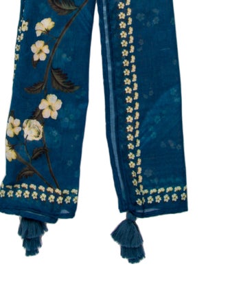 Agua Bendita Silk Floral Print Scarf