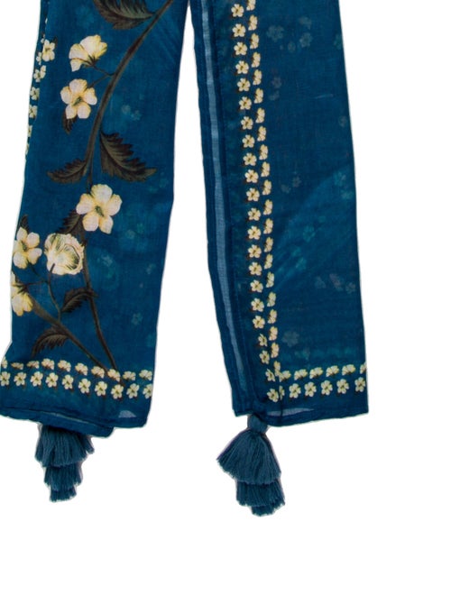 Agua Bendita Silk Floral Print Scarf