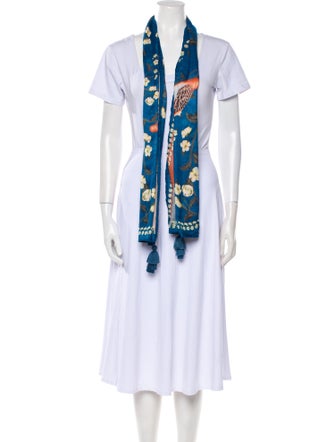 Agua Bendita Silk Floral Print Scarf