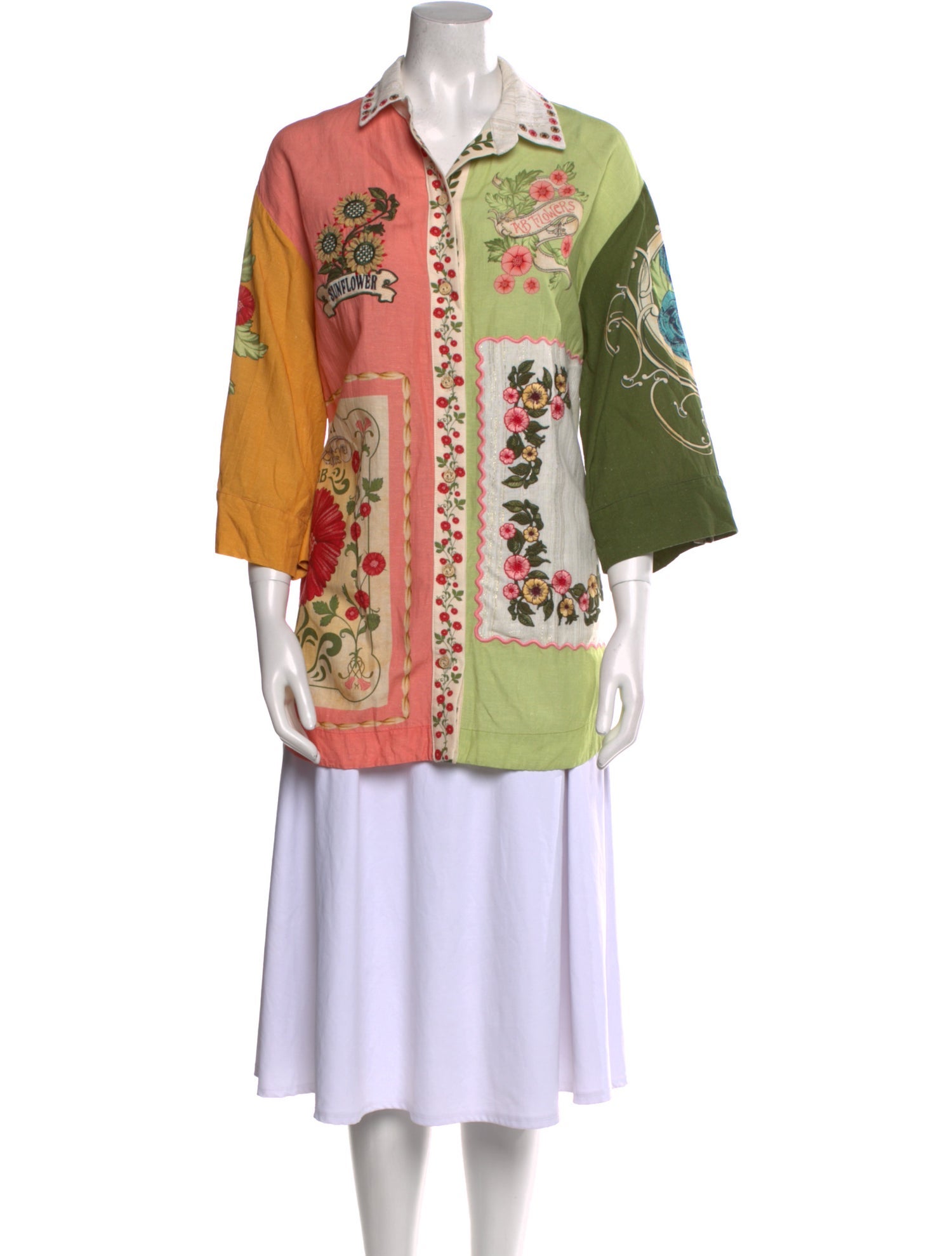 Agua Bendita Paisley Print Three-Quarter Sleeve Tunic