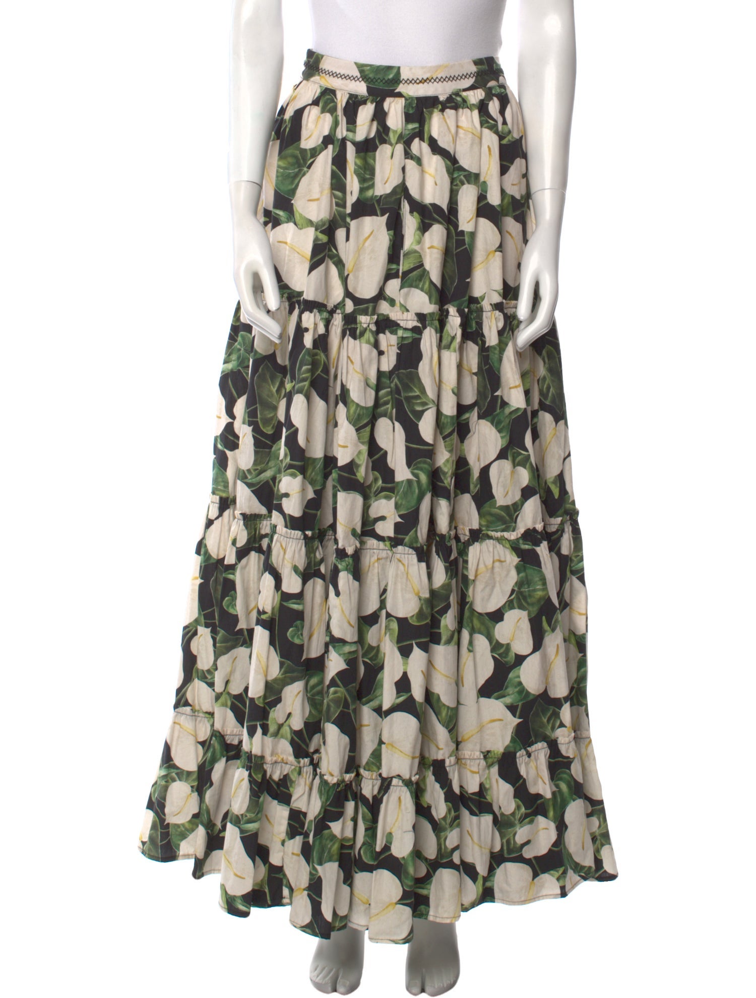 Agua Bendita Floral Print Long Skirt w/ Tags