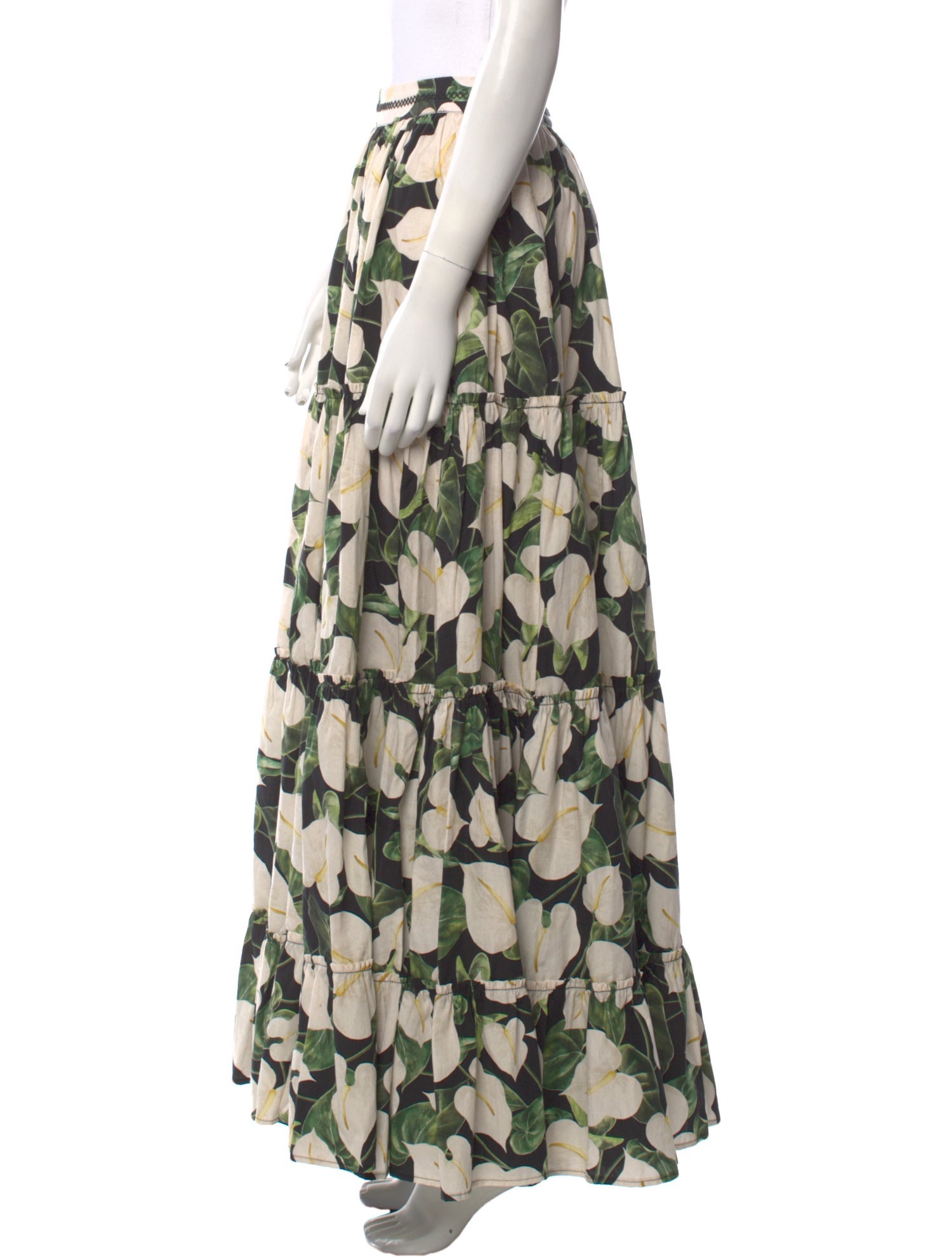 Agua Bendita Floral Print Long Skirt w/ Tags