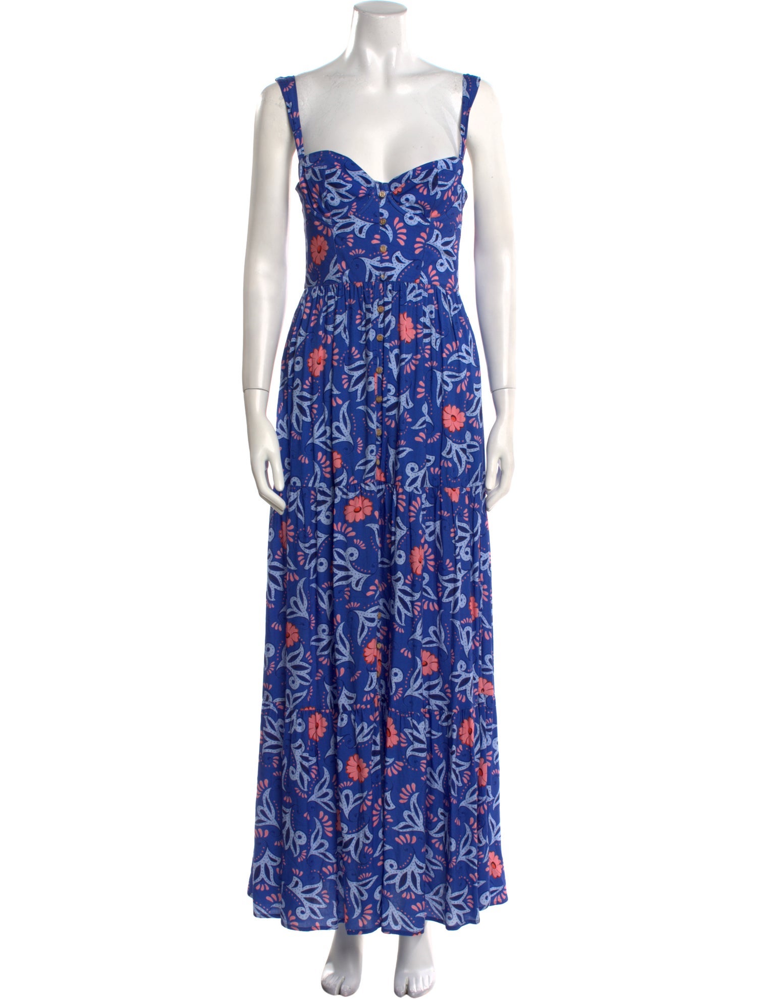 Agua Bendita Floral Print Long Dress