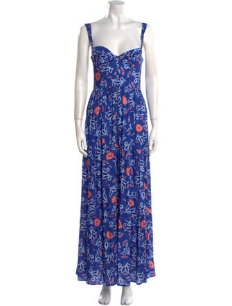 Agua Bendita Floral Print Long Dress