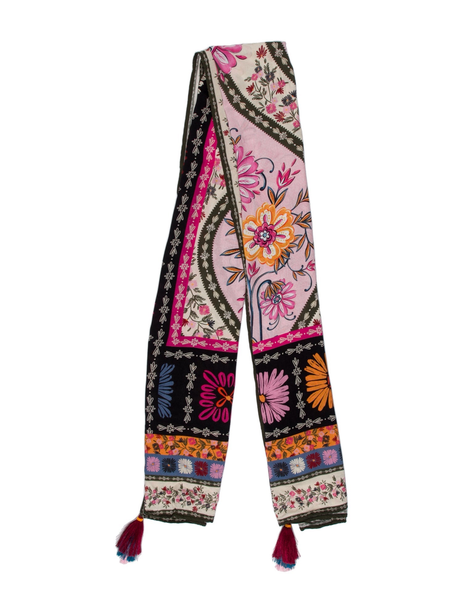 Agua Bendita Silk Floral Print Scarf