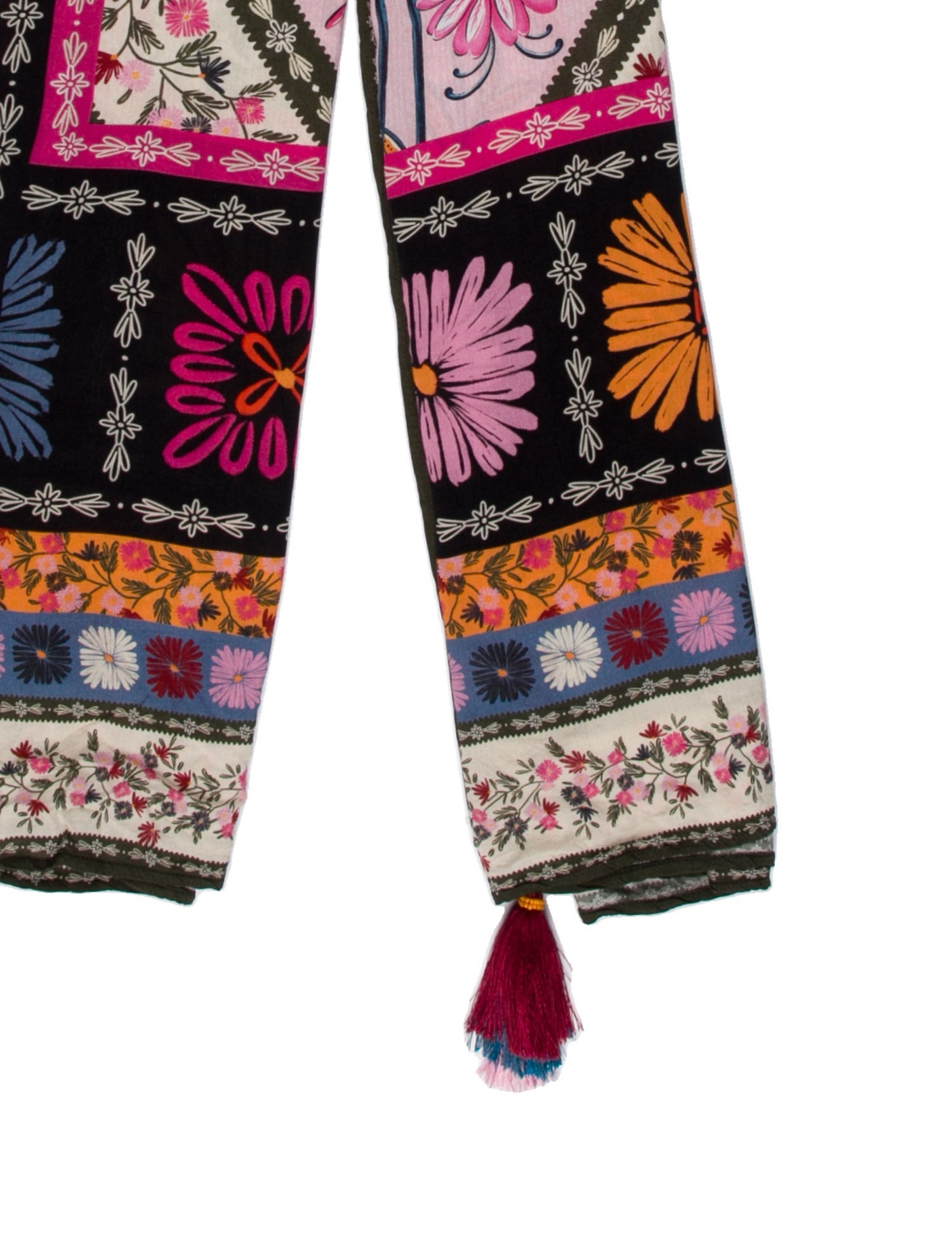 Agua Bendita Silk Floral Print Scarf