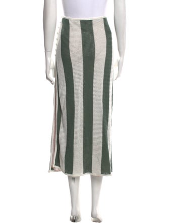 Agua Bendita Striped Midi Length Skirt