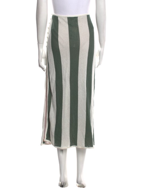 Agua Bendita Striped Midi Length Skirt